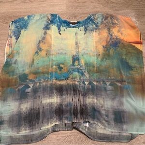 Mishka by Sienna Rose Paris Eiffel Tower Blouse Size L